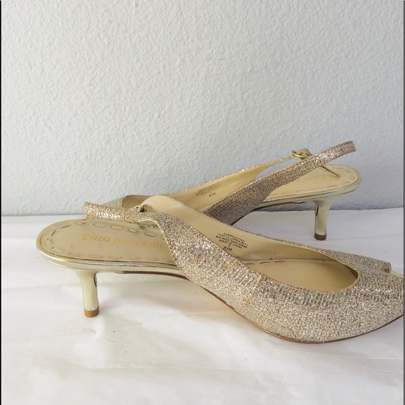 Enzo Angiolini Shoes Enzo Angiolini Gold Glitter Kitten Heel